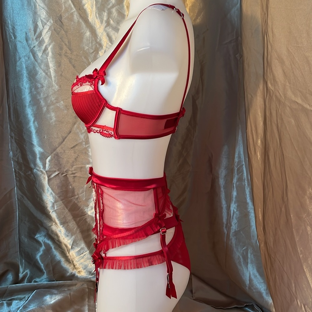 Honey Birdette Mimi Red 3 PC Set - Picture 4 of 11
